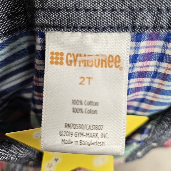 GYMBOREE Button Up Multi-Colored Flannel style Size 2T - Picture 4 of 4